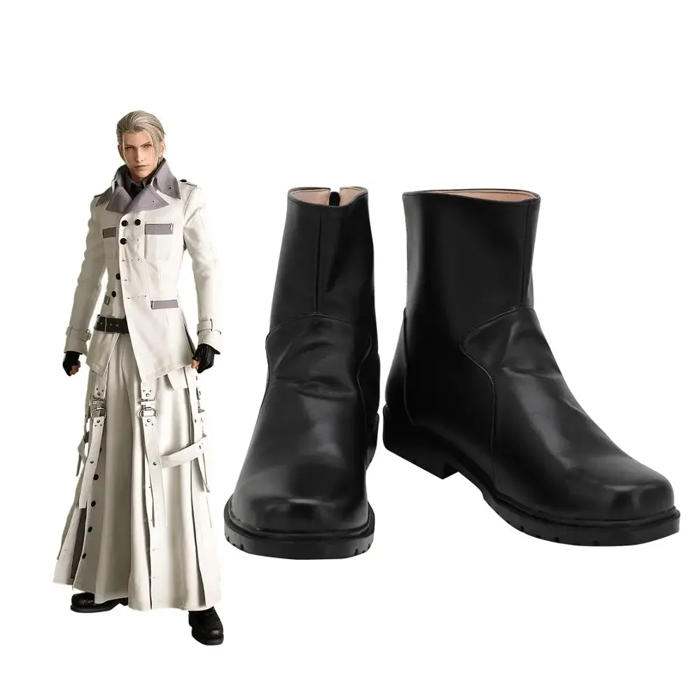 Final Fantasy VII Remake Rufus Shinra Cosplay Boots Black Leather Shoes Custom Made