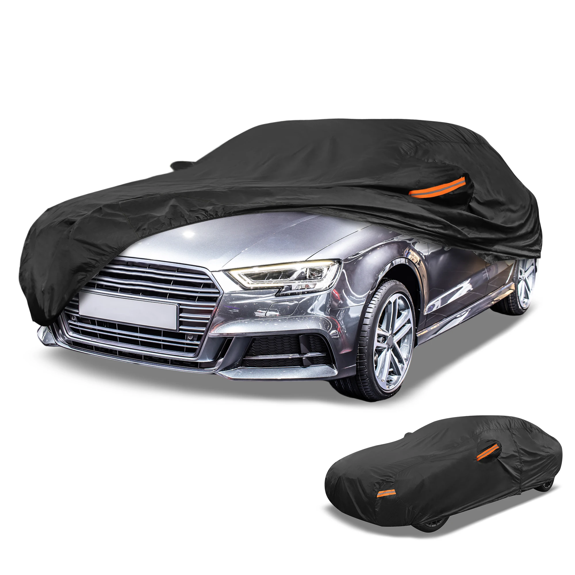 

UXCELL for Sedan Length 165" to 177" Car Cover Waterproof All Weather Automotive Outdoor Anti-UV Sun Rain Protection 210D-PU