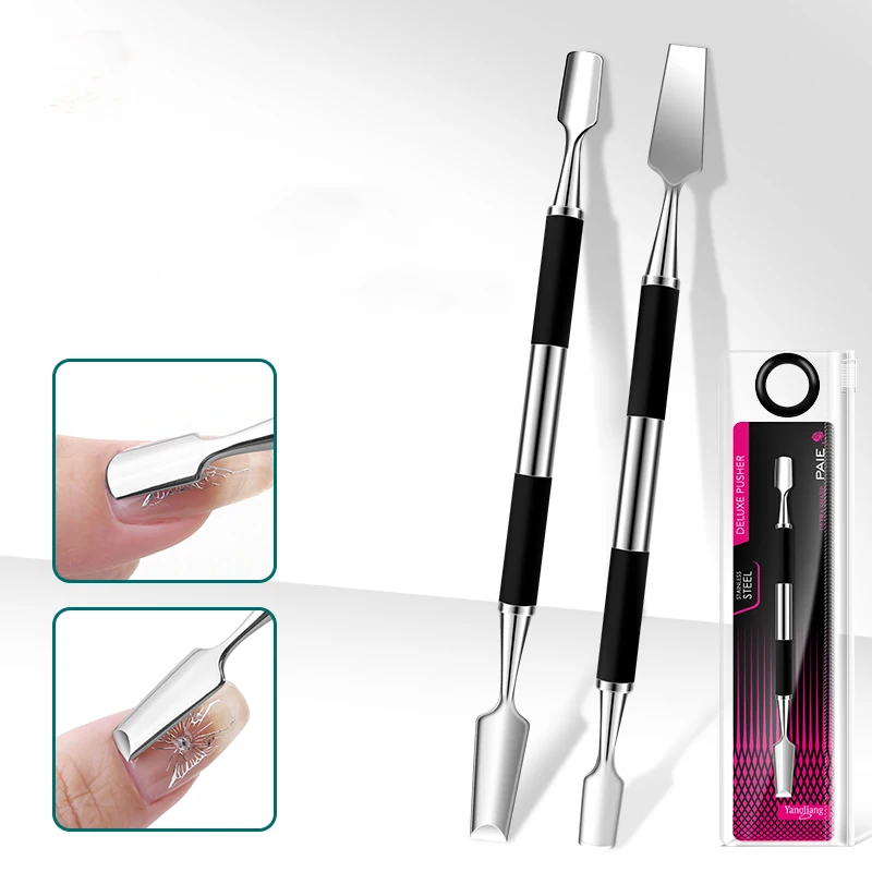 2024 Hot Sale Manicure Steel Push Double-headed Stainless Steel Cuticle Pusher Professional High Quality Dead Skin Removal Tools