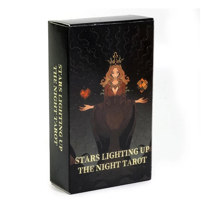 نجوم تضيء الليل التارو العادية نابضة بالحياة الآسيوية نمط الكرتون سطح السفينة حساسة خط الفن فريد إيندي التارو سطح السفينة للمبتدئين