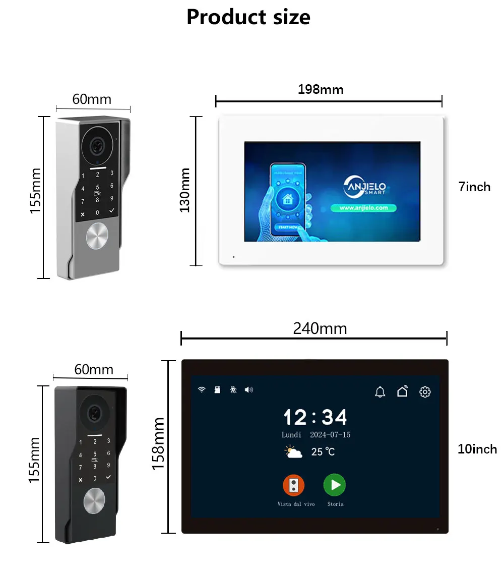 2 Wire Digital Video Intercom System TUYA Smart 1080P Doorphone Camera Video Doorbell Support Gate and Door Lock Remote Control