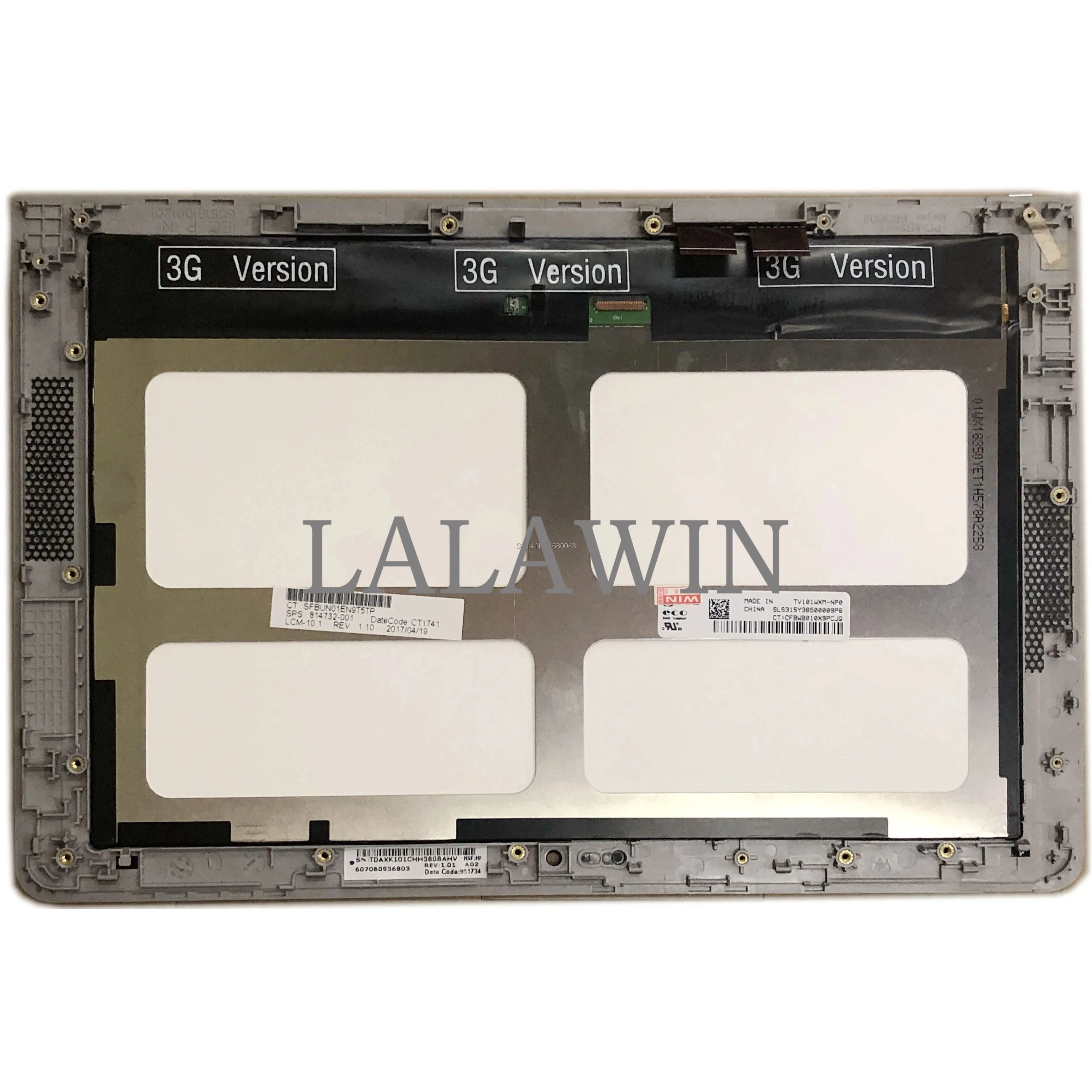 LCD LED Touch Screen digitador Assembleia com moldura, cinza MIPI 39 pinos, HP Pavilhão X2, 10-N, 10-n102na, TV101WXM-NP0, 814732-001