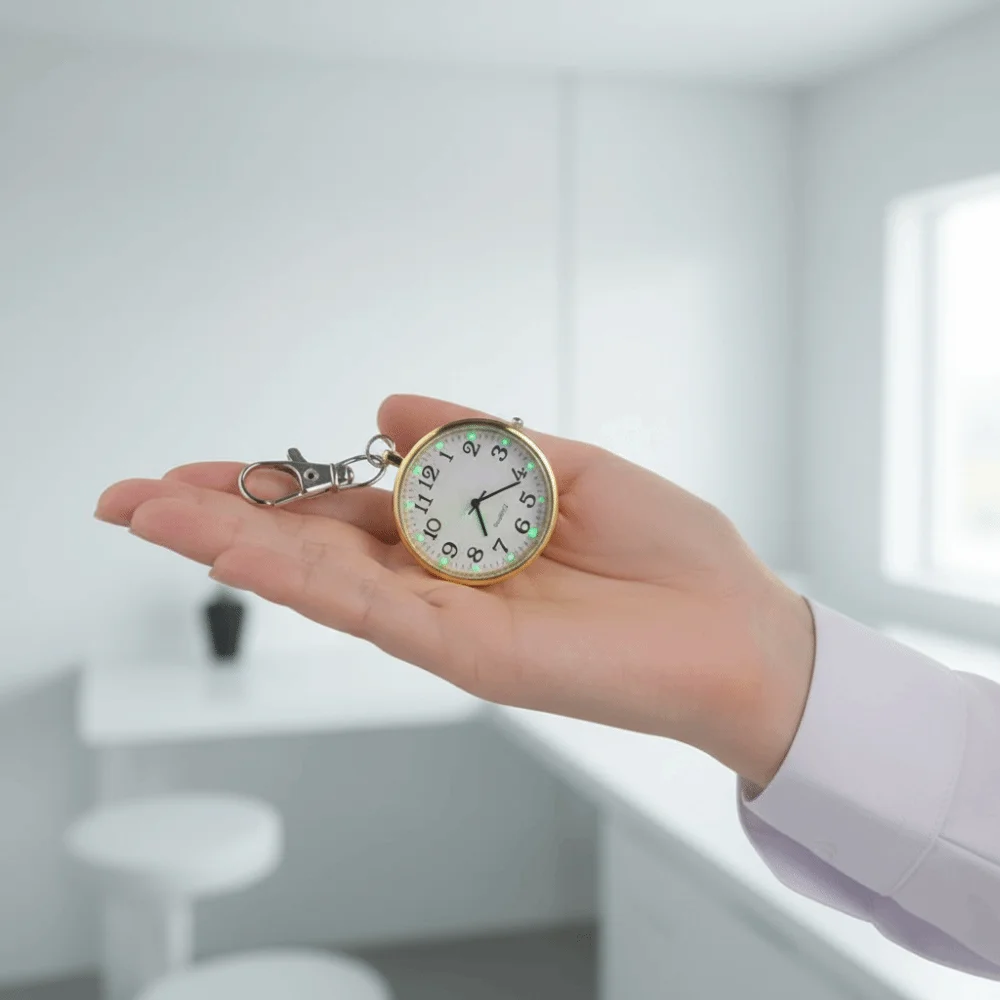 Glow in Dark Luminous Pocket Watch Easy Reading Quartz Movement Minimalist Nurse Watch Compact Size Lightweight