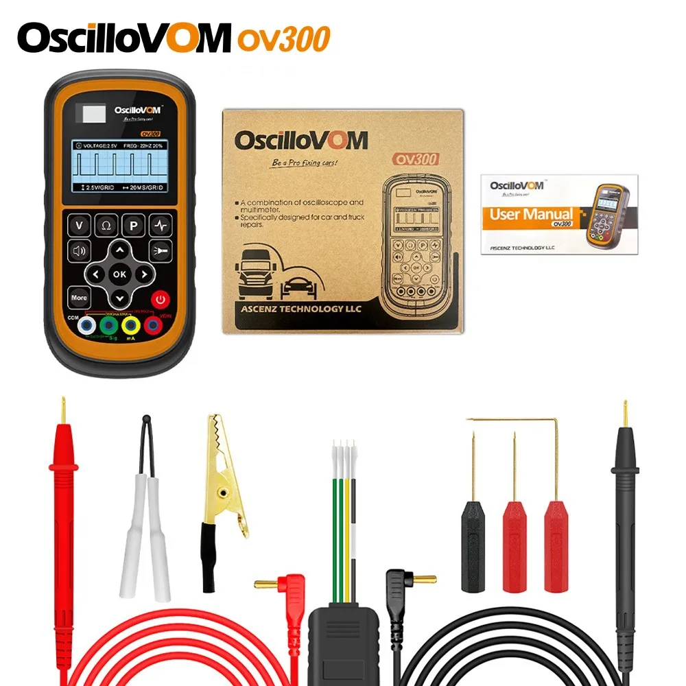 

OSCILLOVOM OV300 Versatile Handheld 2 in1 Digital Oscilloscope and Multimeter for Precision Measurement for car and truck repair