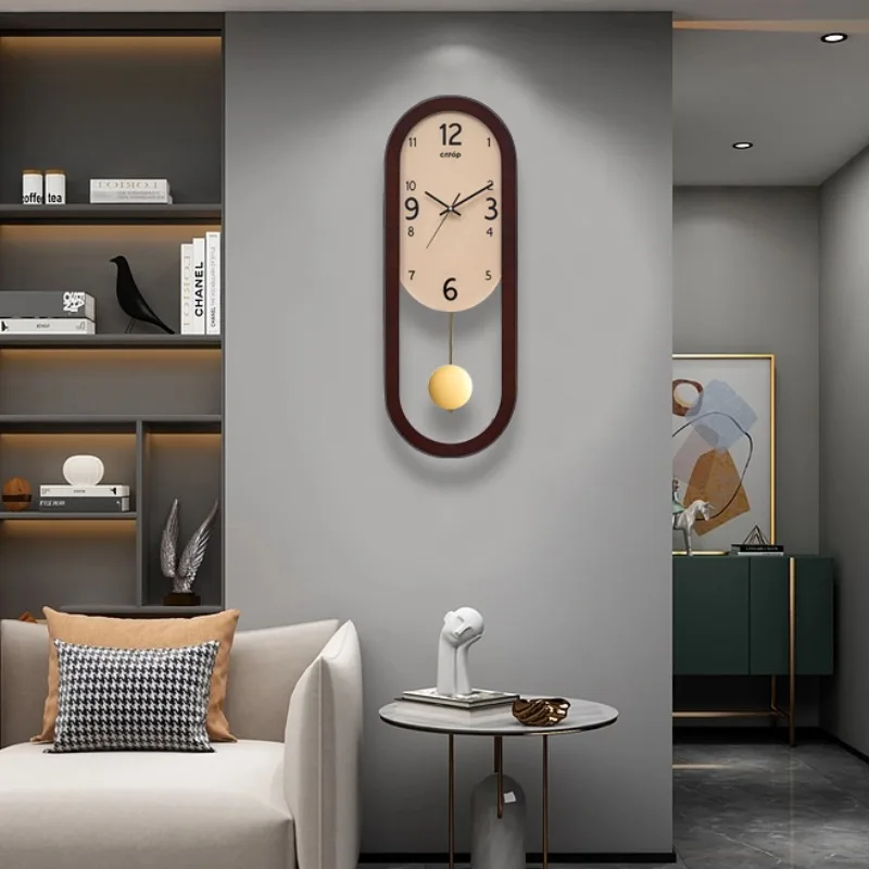 مكتب فريد البندول ساعة حائط تصميم موضة غرفة نوم ساعة حائط حديثة غرفة المعيشة الفاخرة Reloj De Pared عناصر ديكور المنزل #1