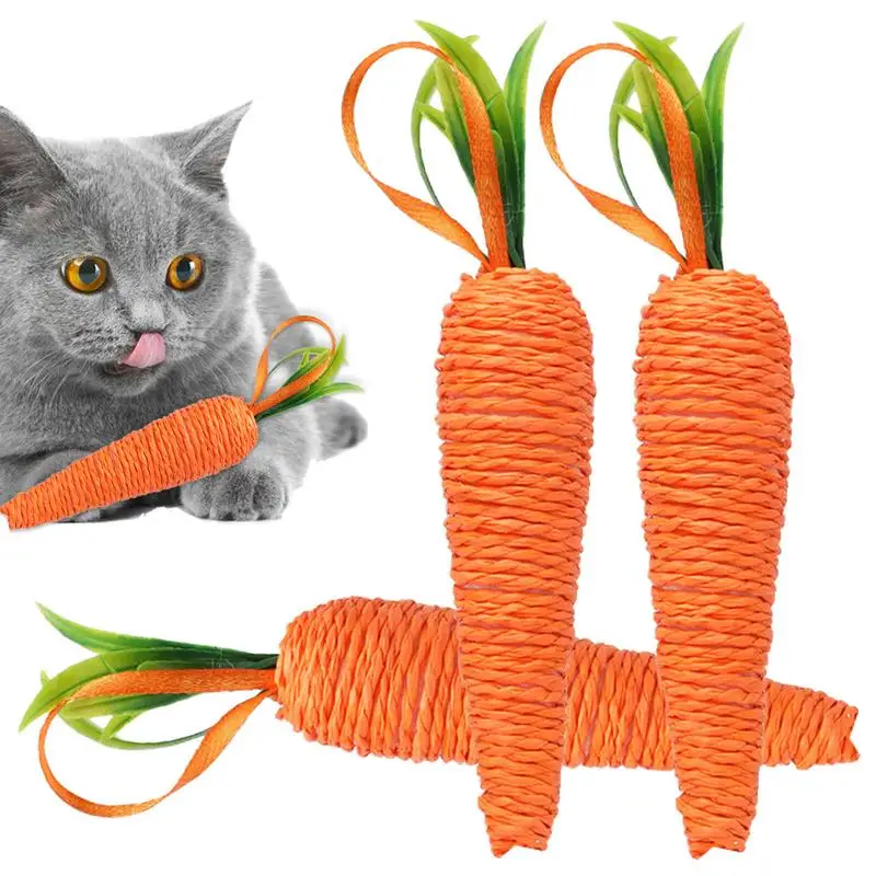 Carrot Dog Chew Toy 3Pcs Bunny Chew Toys Dog Toy Rabbit Toy Bunny Chew Toy Bunny Teething Molar Toy Pet Teeth Cleaning Chewing