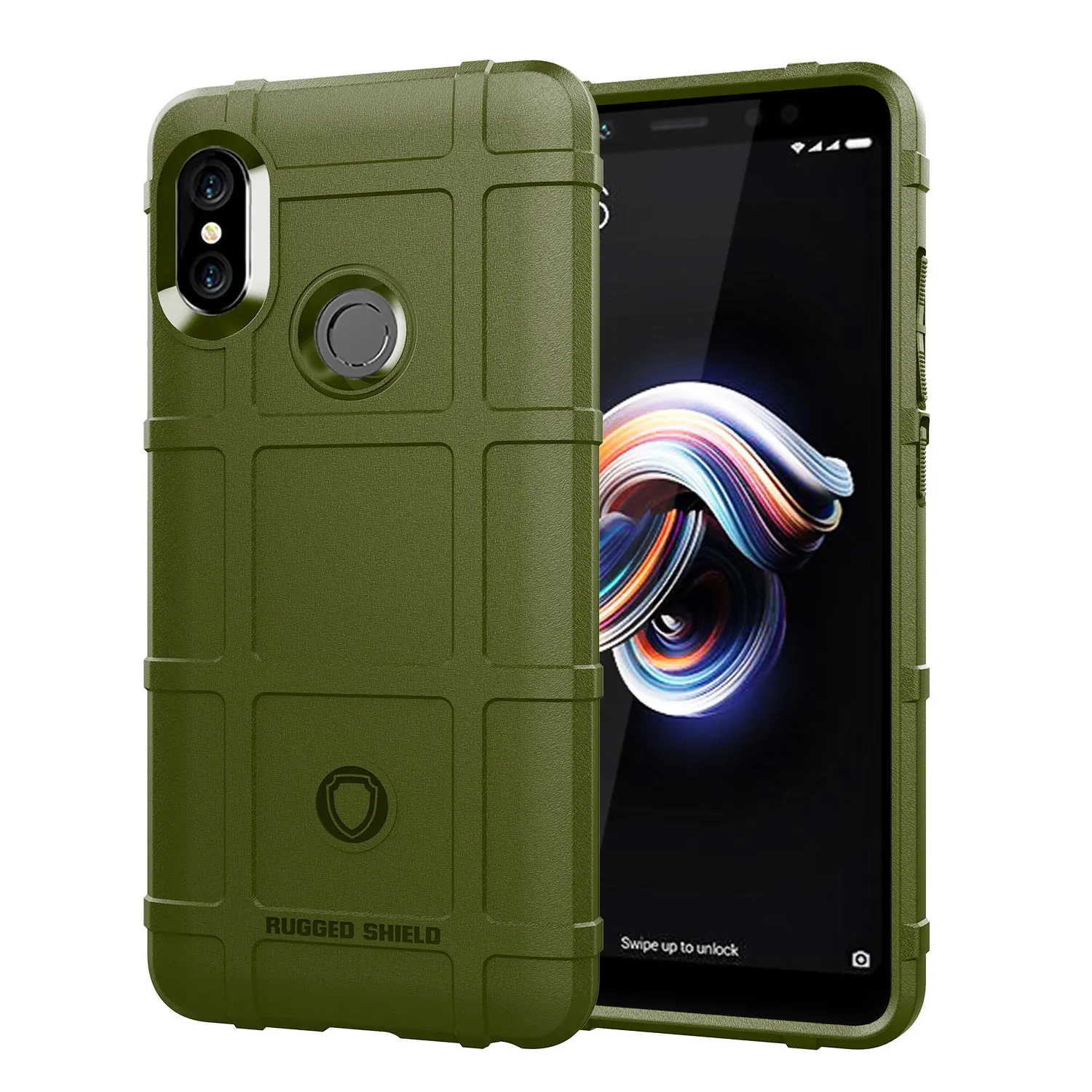 Rubber Case for Xaomi Redmi Note 5 Pro 5pro 6 Shield Shockproof Phone Cover for redmi note5 6 pro Anti-Slip Grid Silicone Cases