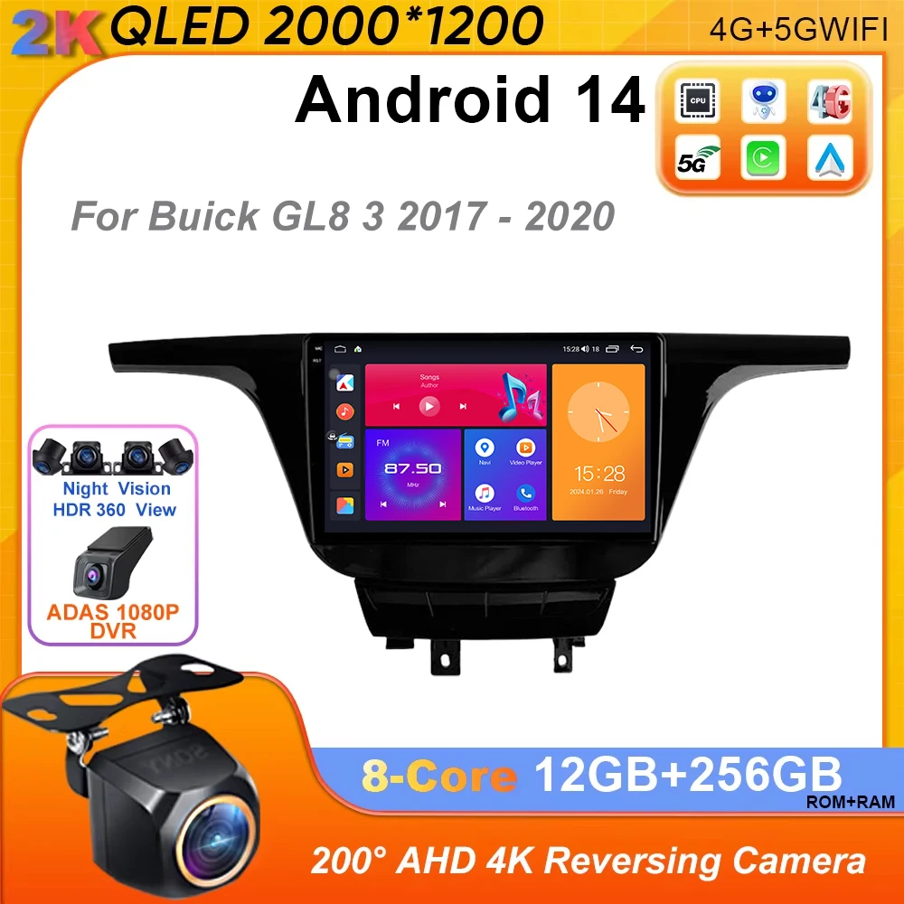 

Android 14 Car Radio For Buick GL8 3 2017 - 2020 Multimedia 4G GPS Navigation Wireless BT WIFI CarPlay Screen Stereo no 2din DVD