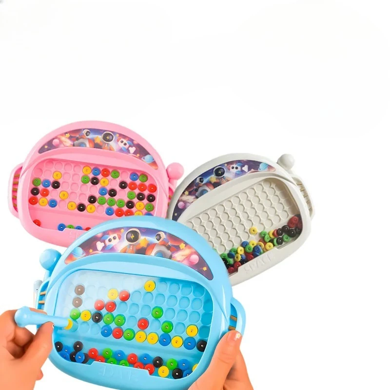 1 PCS Children's Magnetic Doodle Board with Pen & Beads Drawing Toy for 3-8 Years Kids Educational Boy Girl Montessori Gift