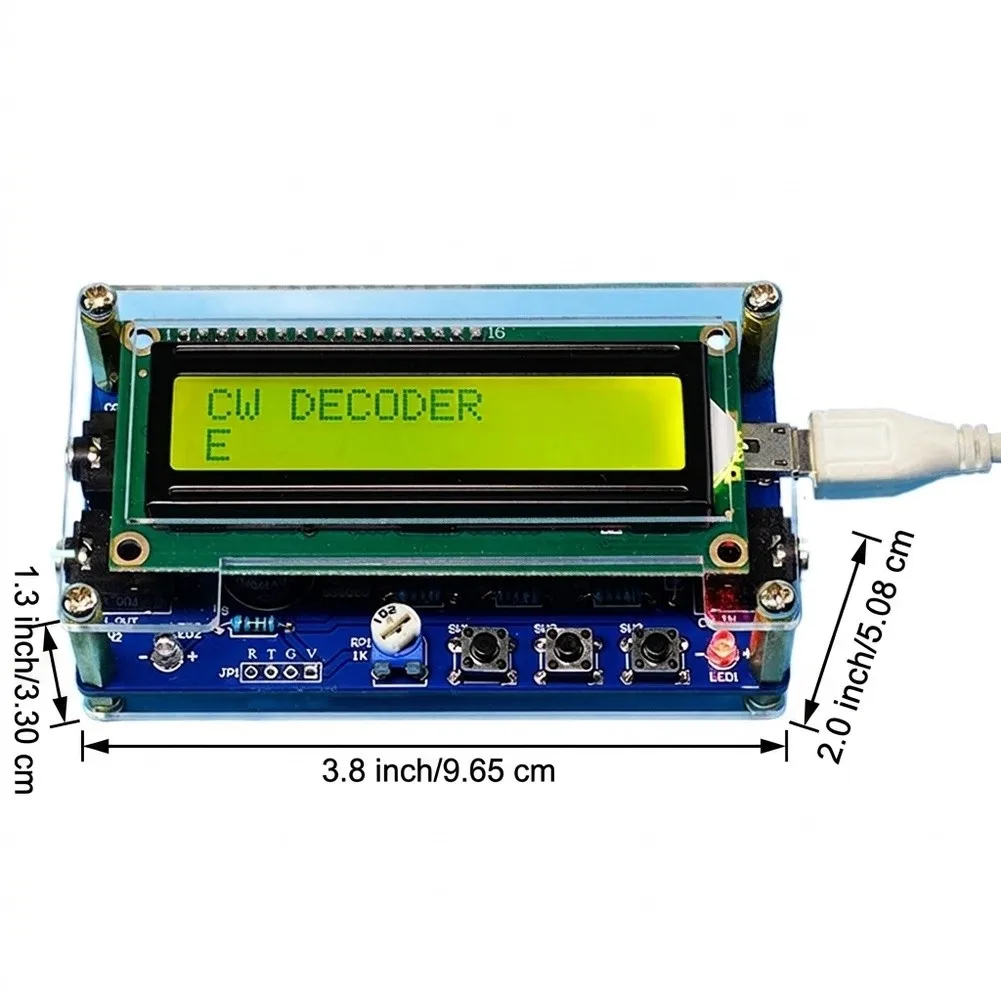 Digital For CW Decoder for Learning Code LCD Display Shows Received Code USB 5V Power Built-in Buzzer Compact Size
