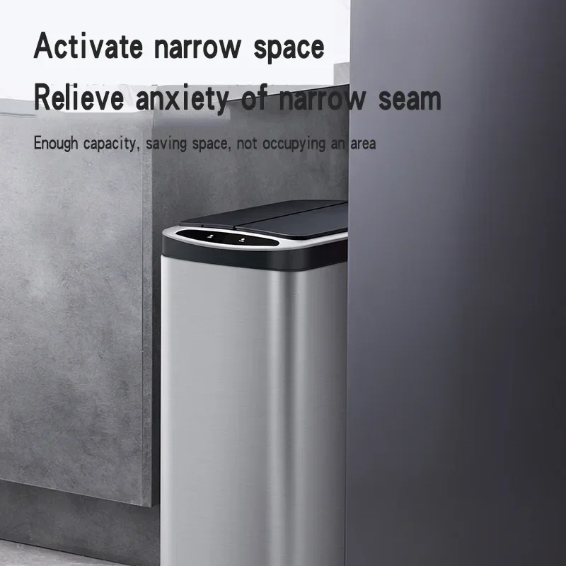 20L/30L Intelligent inductive trash can creative narrow stainless steel electric living room kitchen bedroom trash garbage bin