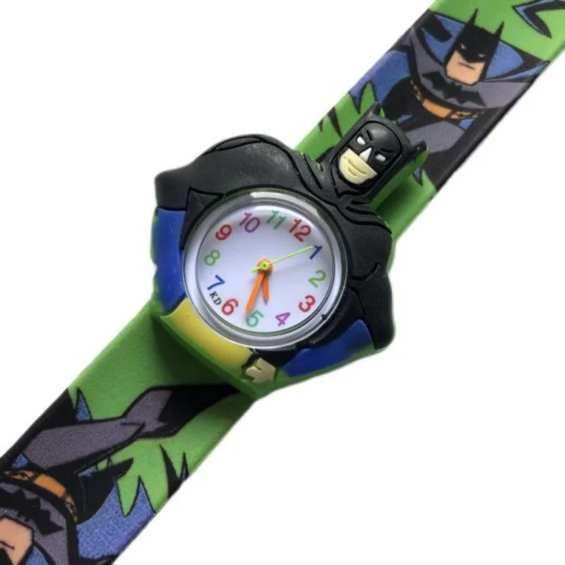야수 왕국 배트맨 애니메이션 만화 패턴 패팅 시계 스냅 서클 성격 잘 생긴 소년 전자 시계 어린이 선물