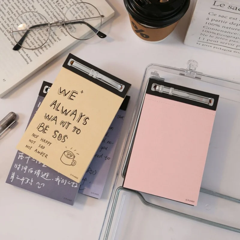

75Pages Notebook With Stitched Edges，Detachable Portable Tear-Off Message Book Notebook，Office Memo Notebook Collage Material