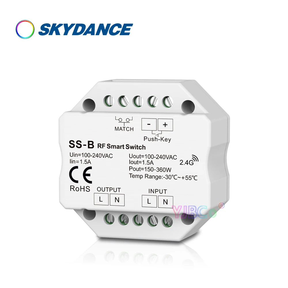 Wechselstrom 110V-220V 2,4g Dimmen Fernbedienung HF-Wechselstrom schalter Relais ausgangs regler 2/Zonen Ein-Aus-Dimmer Wand anschluss kasten