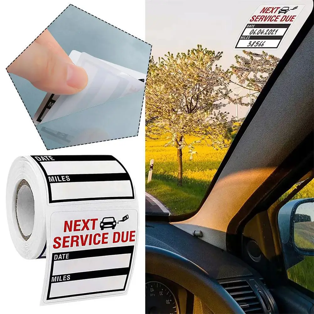 150pcs Car Maintenance Service Expiration Reminder Tags Waterproof Self-adhesive Label Car Accessories