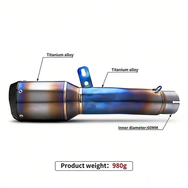 MT-10 YZF-R1 Motorcycle Exhaust Racing Austin Racing Ti Alloy 60mm Muffler for 2014-2025 Models R1 R1M