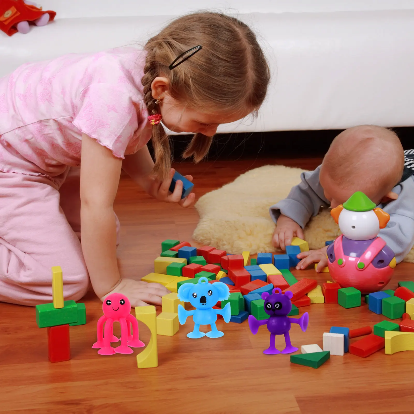 

9Pcs Suction Cup Animal Cartoon Early Educational Suction Cups for Kids Learning Plaything Bath Family Game Cognitive