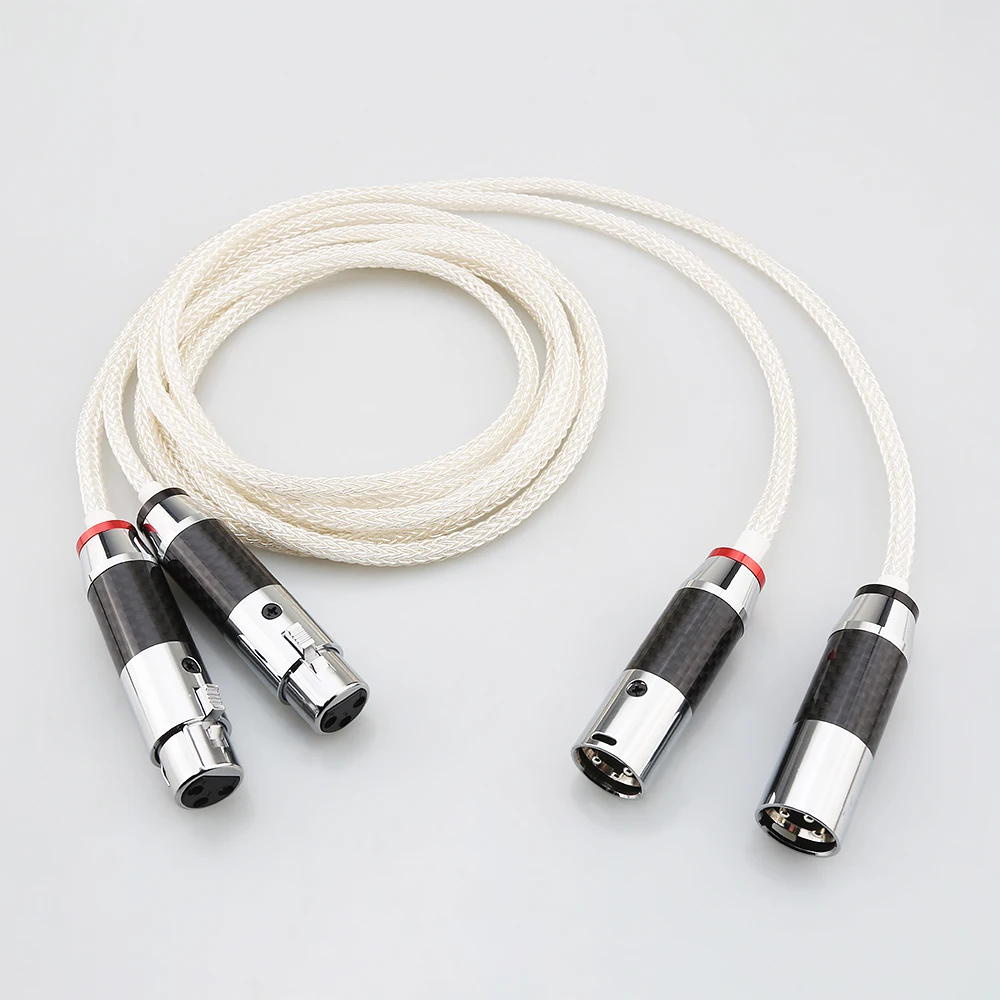 

Pair HIFI 16Cores Pure Silver XLR RCA Audio Cable Audiophile for Amplifier CD Player XLR Balanced Interconnect Cord