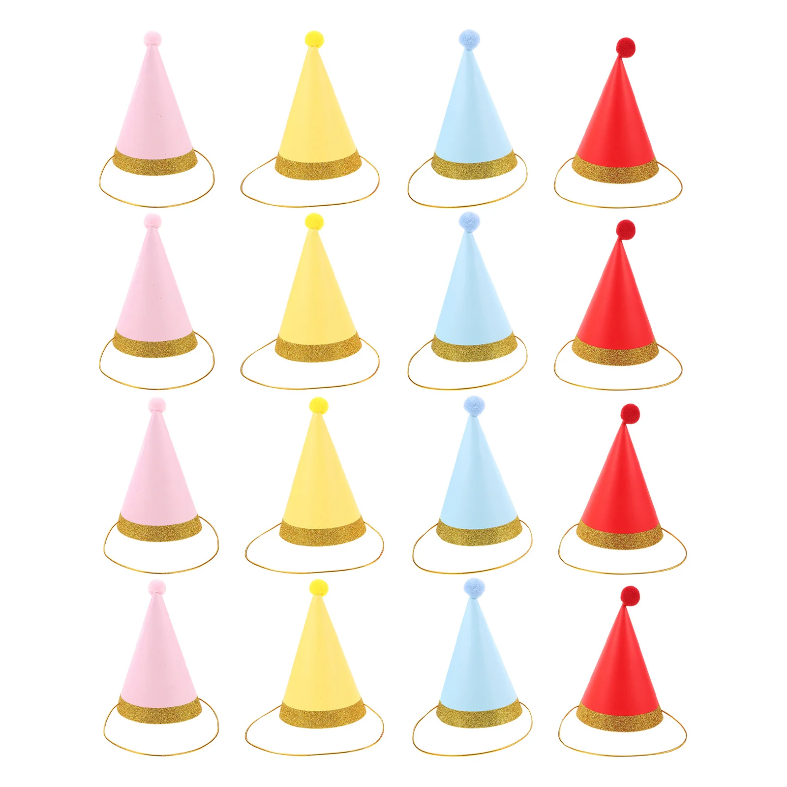 

16Pcs Pet Birthday Hat Colorful Mini Paper Hats for Dogs Cats Happy Birthday Party Decorations Easy to Wear Festive Animal