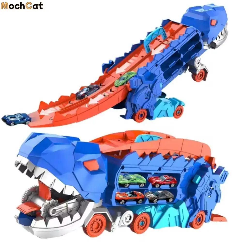 

Dual-mode Dinosaur Car Toy with Handle Folding Dinosaur Transformed Toy Large Capacity Portable Dinosaur Track Toy Festival Gift