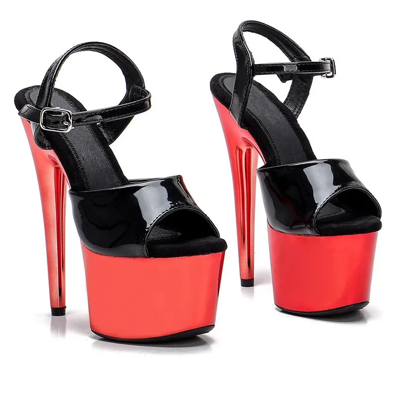 

Women's 17CM/7inches PU Upper Plating Platform Sexy High Heels Sandals Pole Dance Shoes 0016