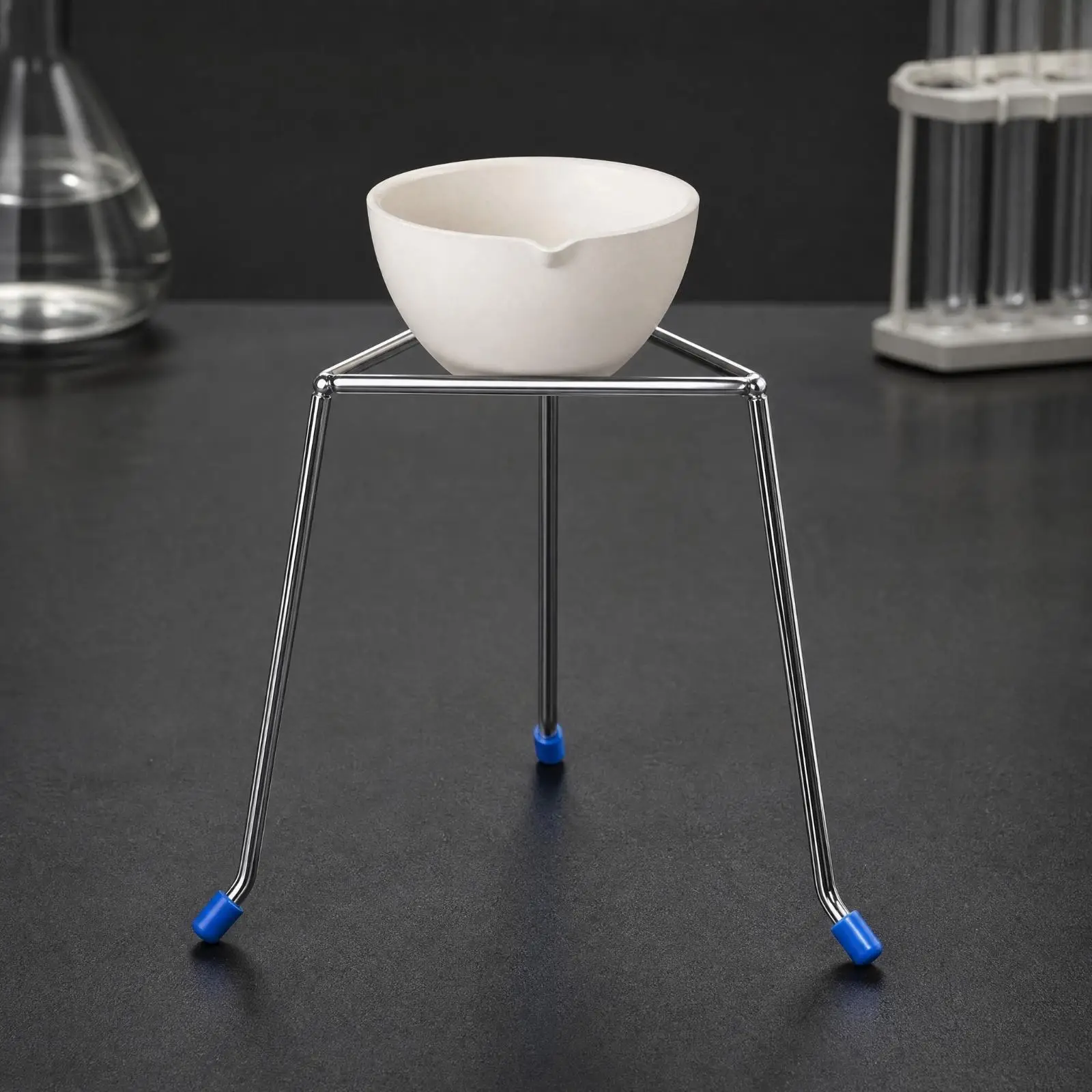 Electroplated Bottle Support Stand Tripod for Laboratory Burner Lamp Heating Tasks