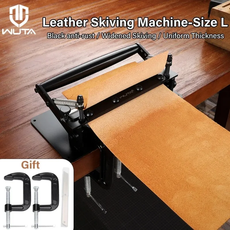 Large Manual Leather Machine Skin Thinning Belt Skiver Strap Splitter Peeling Machine DIY Leather Craft Tools (L)