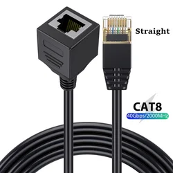 40gbps Cat 8 Ethernet przedłużacz RJ45 męski na żeński RJ 45 sieć Ethernet Adapter przewodu na PC Cat8 przedłużacz 0.3m 1m