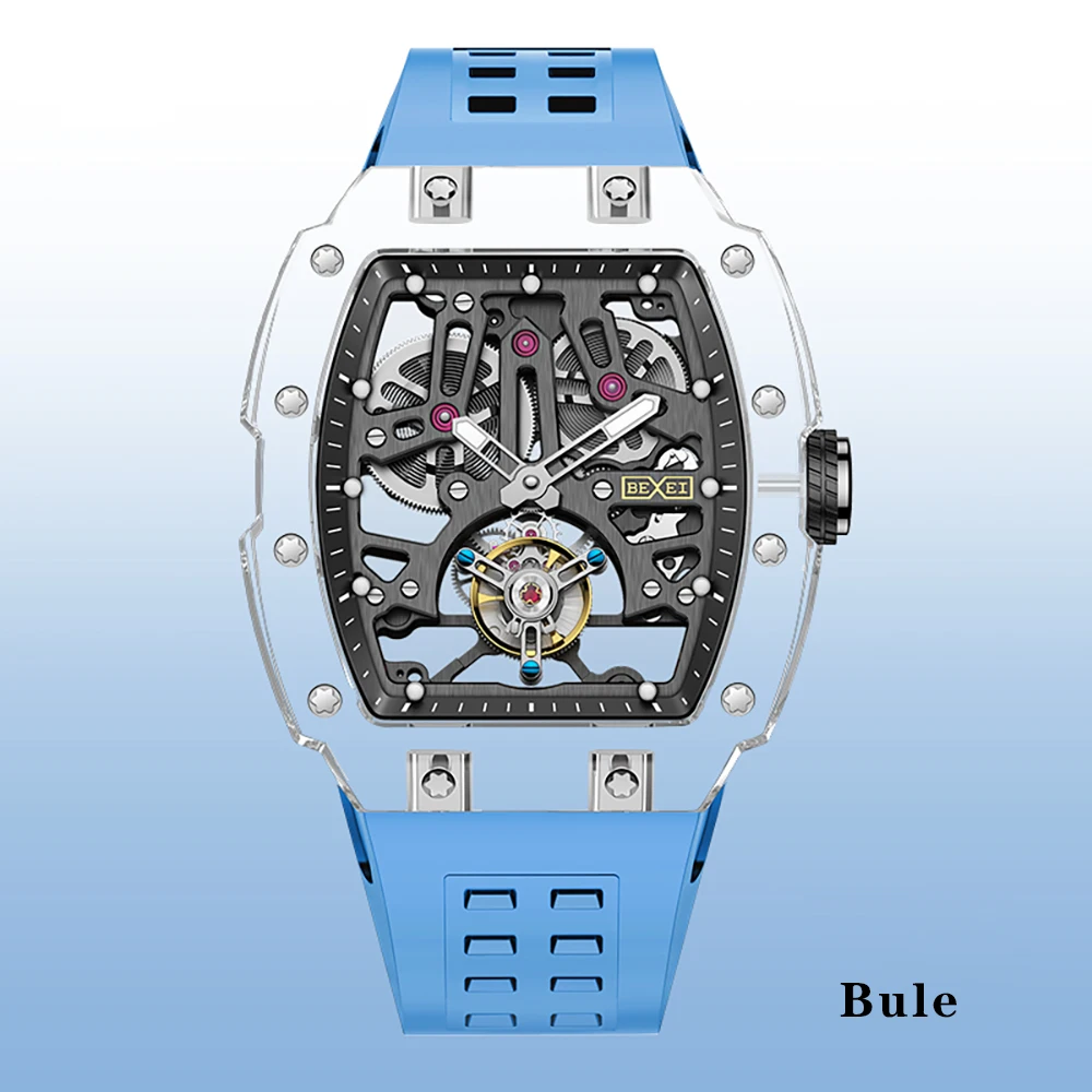 

BEXEI K9 Sapphire Crystal Flying Tourbillon Man Watch Manual Skeleton Movement Men's Luxury Watch Vintage