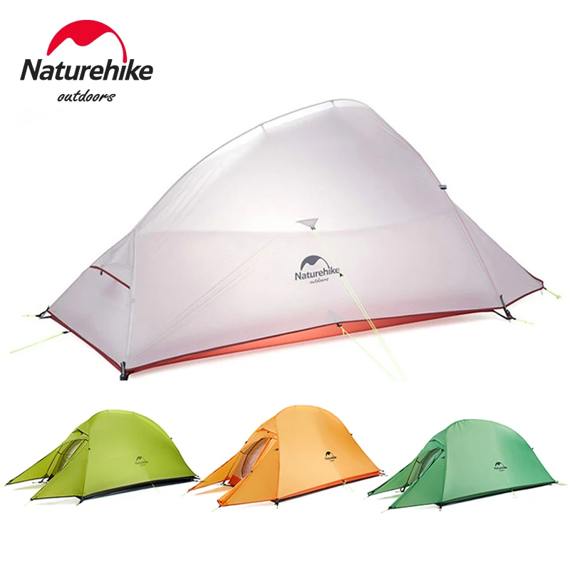 Naturehike Cloud Up Outdoor Camping Tent Ultralight 1 2 3 man 20D Silica Gel Single Double Persons Tent Hiking With Free Mat