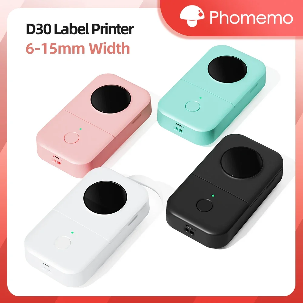 Phomemo D30 urządzenie do robienia etykiet Mini termiczna drukarka etykiet przenośna bezatramentowa drukarka naklejek bluethooth DIY maszyna do etykietowania