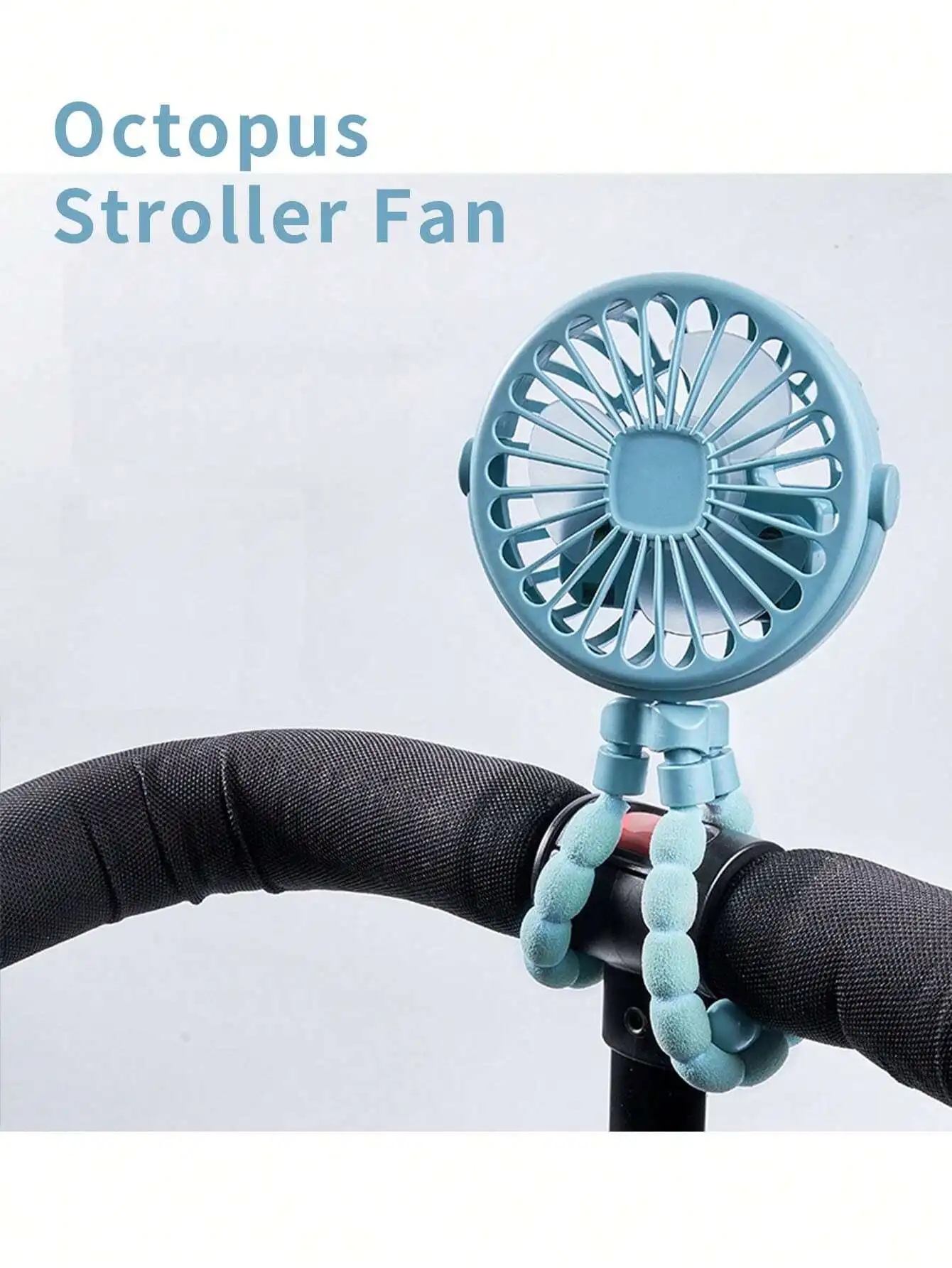 Portable Flexible Octopus Tripod Mini Fan, 3-Speed Adjustable USB Rechargeable Fan, 360° Rotatable, Quiet Operation, Lightweight Compact Fan For Baby Stroller, Bike, Camping, Office, Bedroom