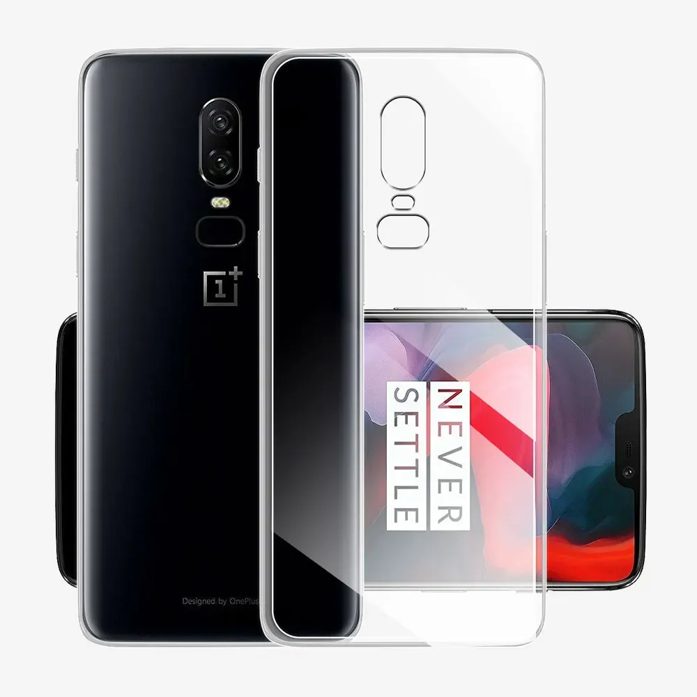 For OnePlus 6 Case Soft Silicone Cover For OnePlus 6T Phone Cases For OnePlus6 6T Clear Shockproof Bumper Coque