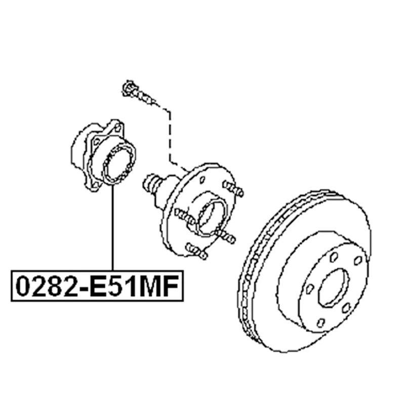 1 Piece Front Wheel Hub Bearing Silver Metal For Nissan Elgrand E51 2.5 3.5 ABS 2002-2010 40210-WL000, 40210-WL020, 0282E51MF