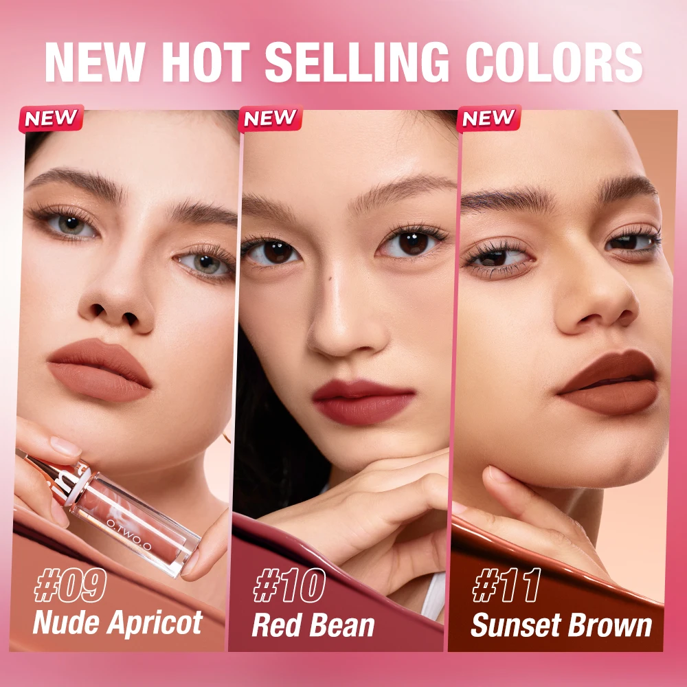 O.TWO.O Lipstick Lip Gloss Makeup Waterproof Velvet Non-stick Cup 8 Colors Lip Tint Matte Long Lasting Sexy Red Liquid Lip Stick