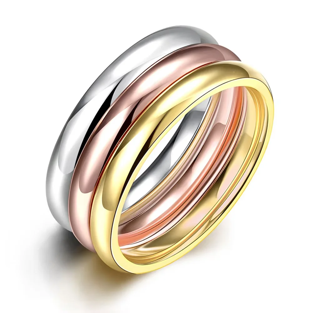 rainbow ring sets for Women 316L stainless steel ring love forever engrave finger rings jewelry Fashion men wedding band ring