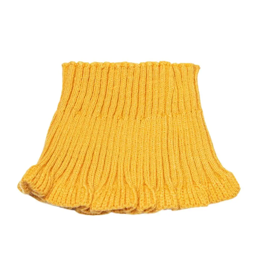 

Solid Color Ruffle For Female Autumn For Girl Clothes Decoration Korean Style Fake Collar Neck Guard Women Bib Knitted Scarf
