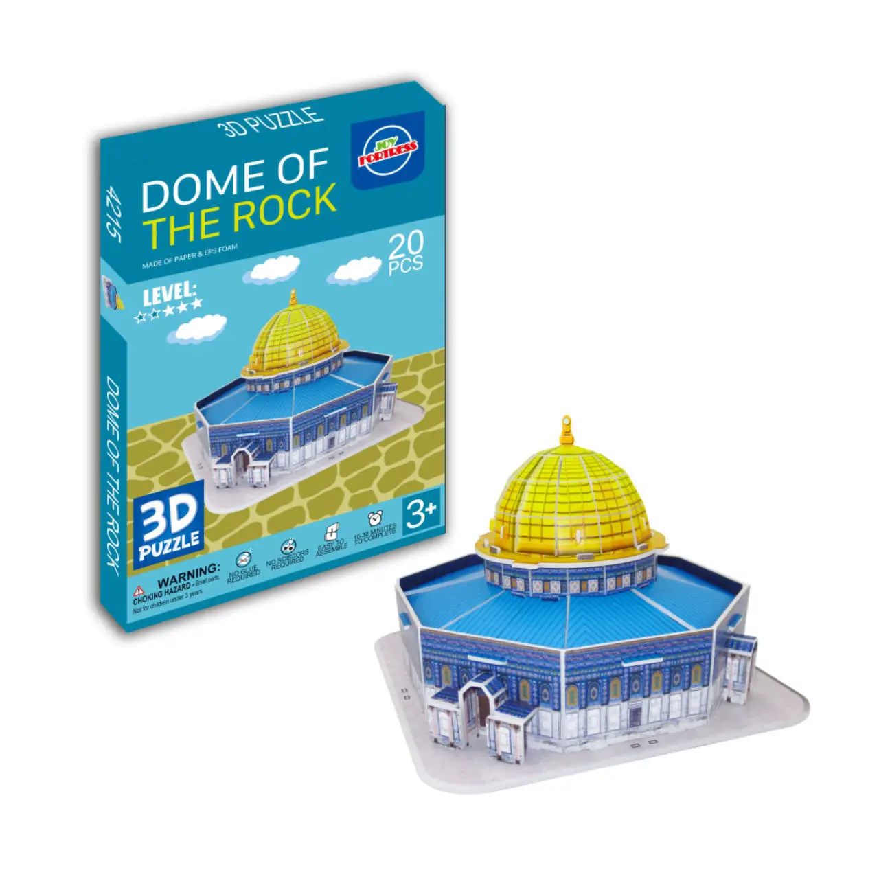 Cupola della roccia 3D EPS Puzzle di carta modello di costruzione giocattolo Masjid Quba Sakhra moschea musulmana gerusalemme mondo grande