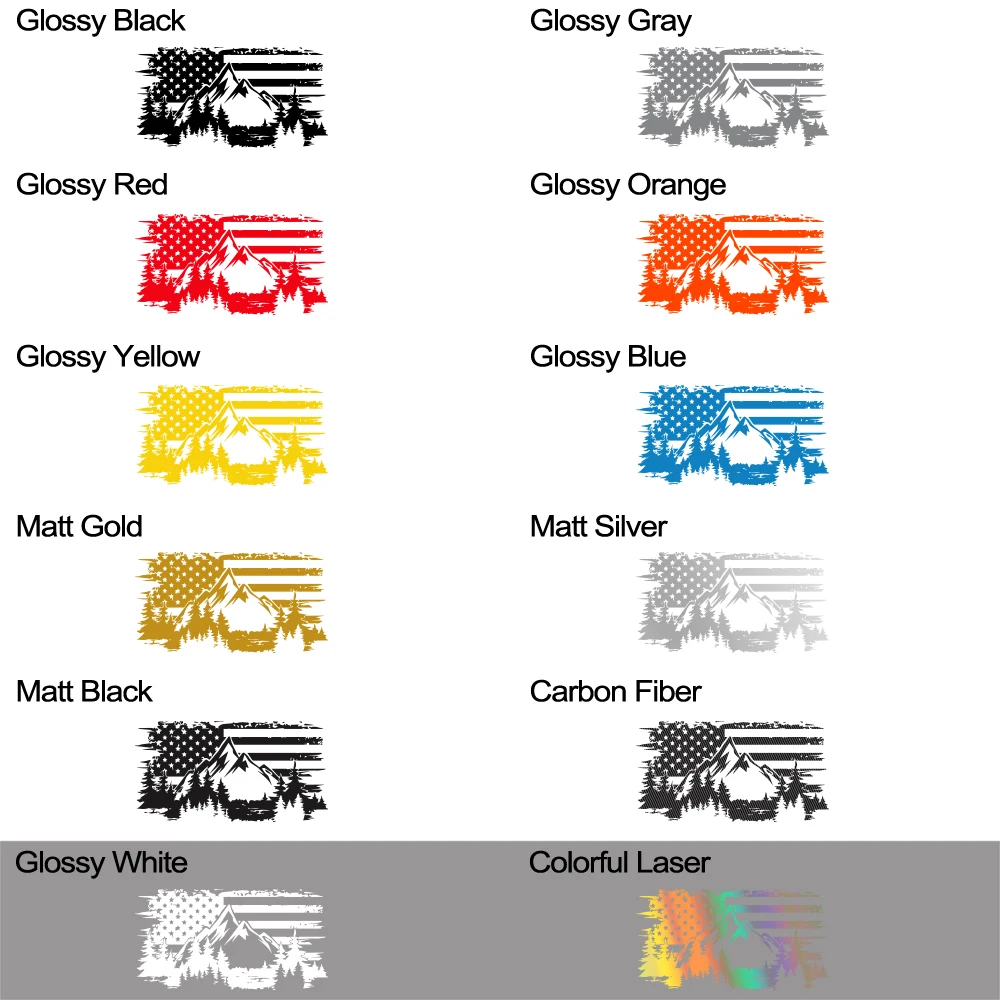 Car Premium Vehicle Sticker American Flag Mountains Decor Decals Truck Computer Wall Outdoor Vinyl Cover Auto Tuning Accessories