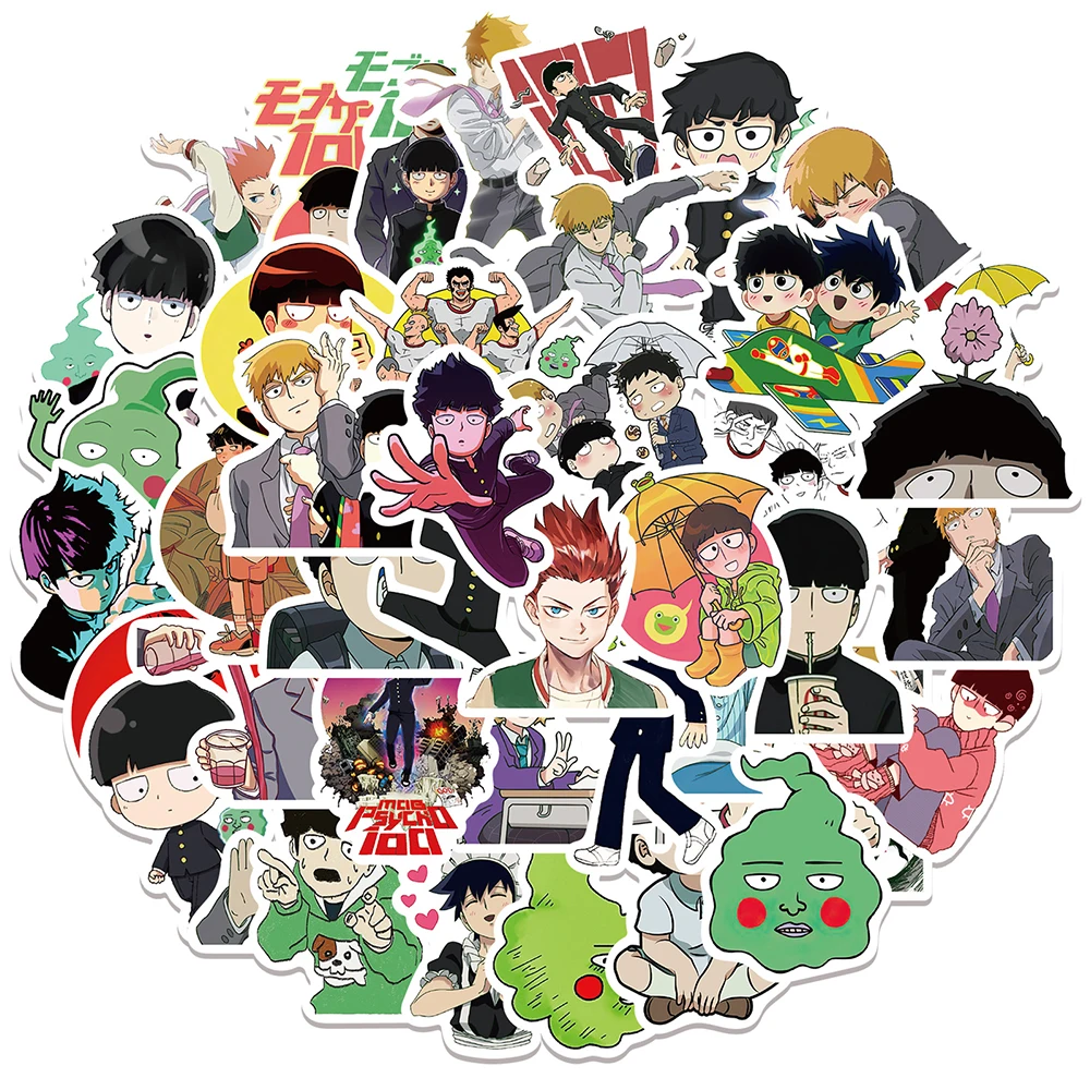 10/30/52PCS Anime Mob Psycho 100 Stickers Cartoon Funny Graffiti Decals Kids Toy Gift DIY Laptop Phone Suitcase Phone Sticker