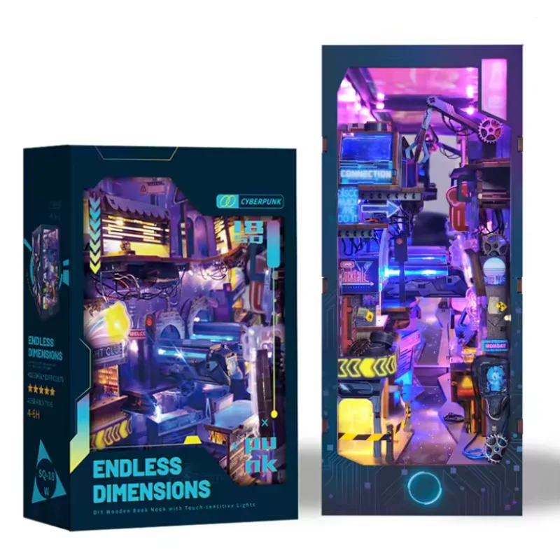 مجموعة أدوات الدفتين من OUZEY Perspective Illusion - حامل كتب إنفينيتي خشبي ثلاثي الأبعاد وحرف إبداعية للمراهقين