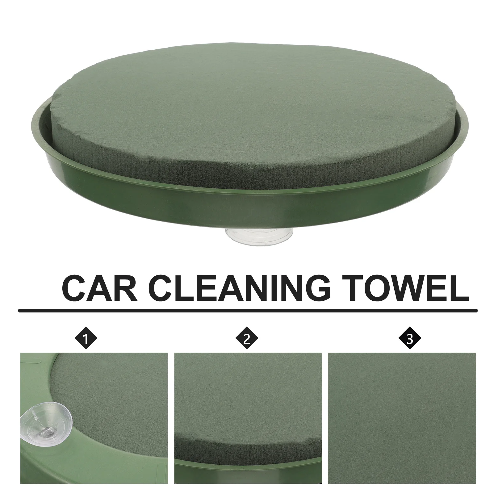 

1 Set Round Floral Mud For Wedding Car Decor Flower Arrangement Supplies Suction Cup Holder Green Florist Sponge Wet Flower
