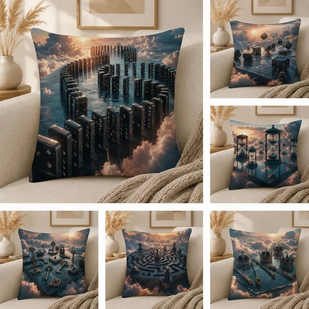 Halloween Fantasy Gift Cushion Cover  Plush Fabric Soft Double Sided Print Sofa Cushion Cover Throw Pillow Covers