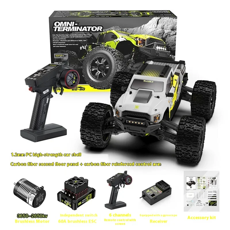 1:10 Rc Crawler Borstelloze 80 km/u RC Hogesnelheidsauto RTR Koolstofvezel V2 Bijgewerkte versie Rc Offroad 4x4 Korte vrachtwagenauto