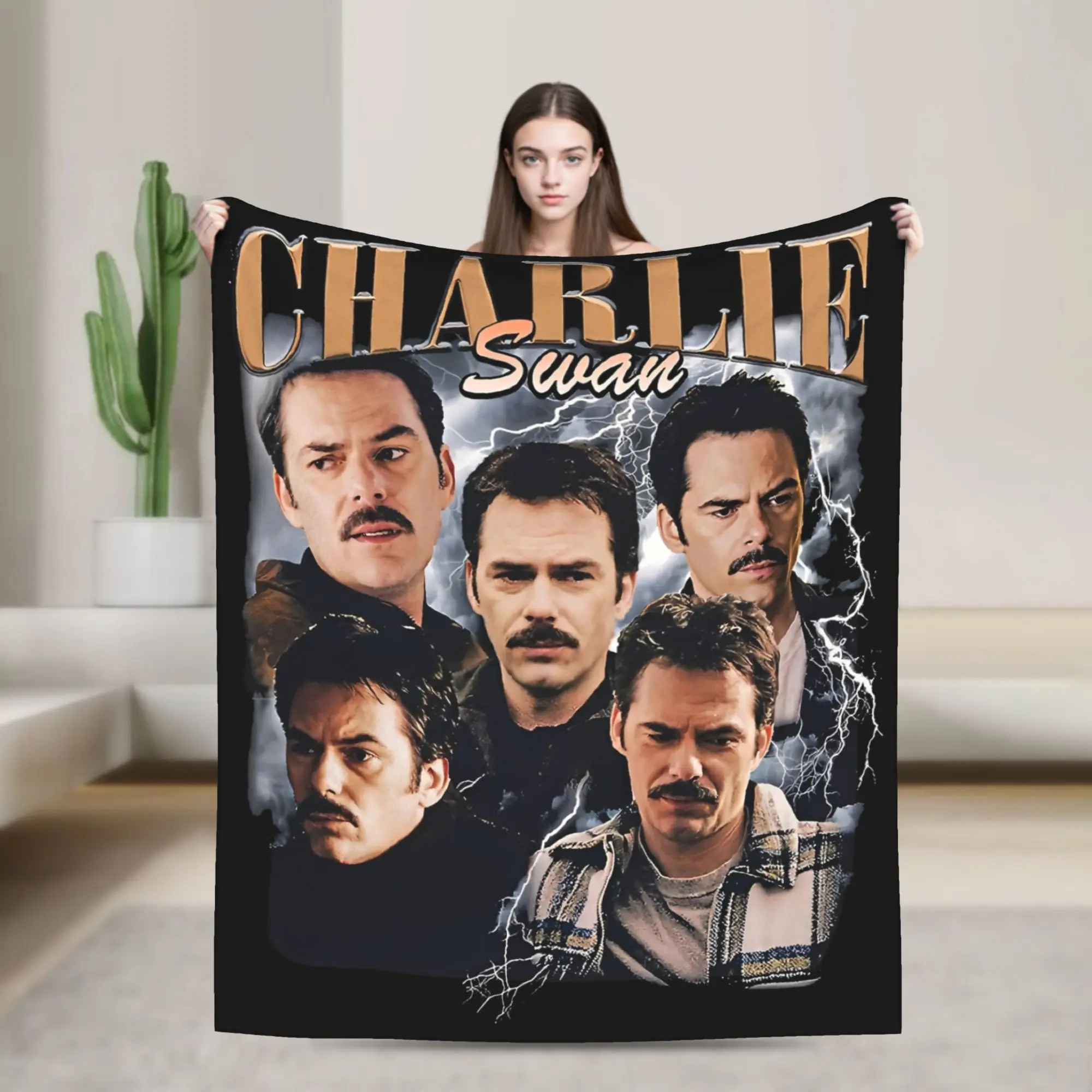 تشارلي سوان خمر 90s بيلي بيرك البطانيات الفانيلا الصيف متعددة الوظائف لينة رمي بطانية للفراش سيارة المفرش