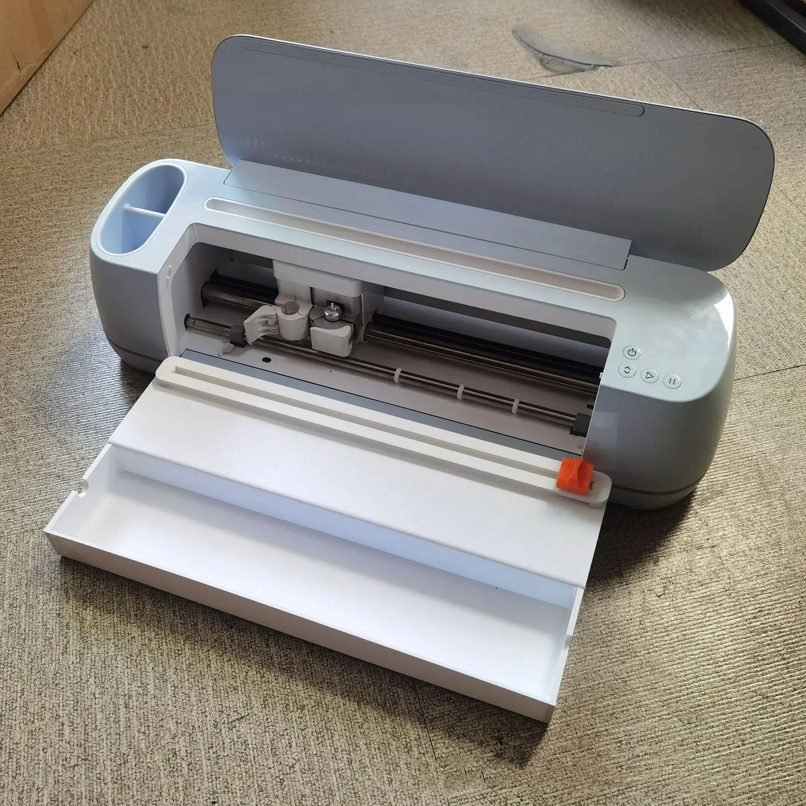 Roll Holder with Cutter with Built in Trimmer Replacement Removable Durable Rollers Media Tray for Cutting Plotter Maker Office