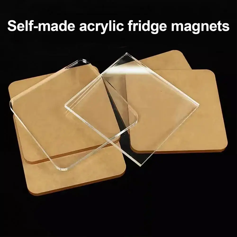 Diy Fridge Magnets 10 Sets Diy Acrylic Fridge Magnet Kit Square Refrigerator Photo Holders Picture Frame Magnets for Home Office