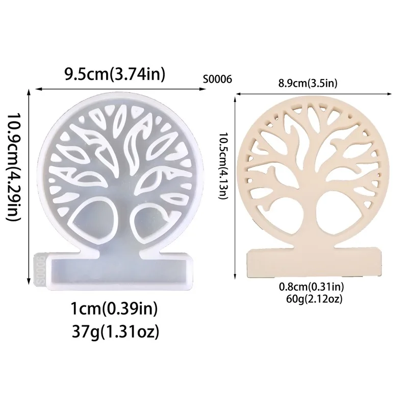 Tree of Life Plug-in Decorative Candle Holder Plaster Mold DIY Christmas Decoration Silicone Molds