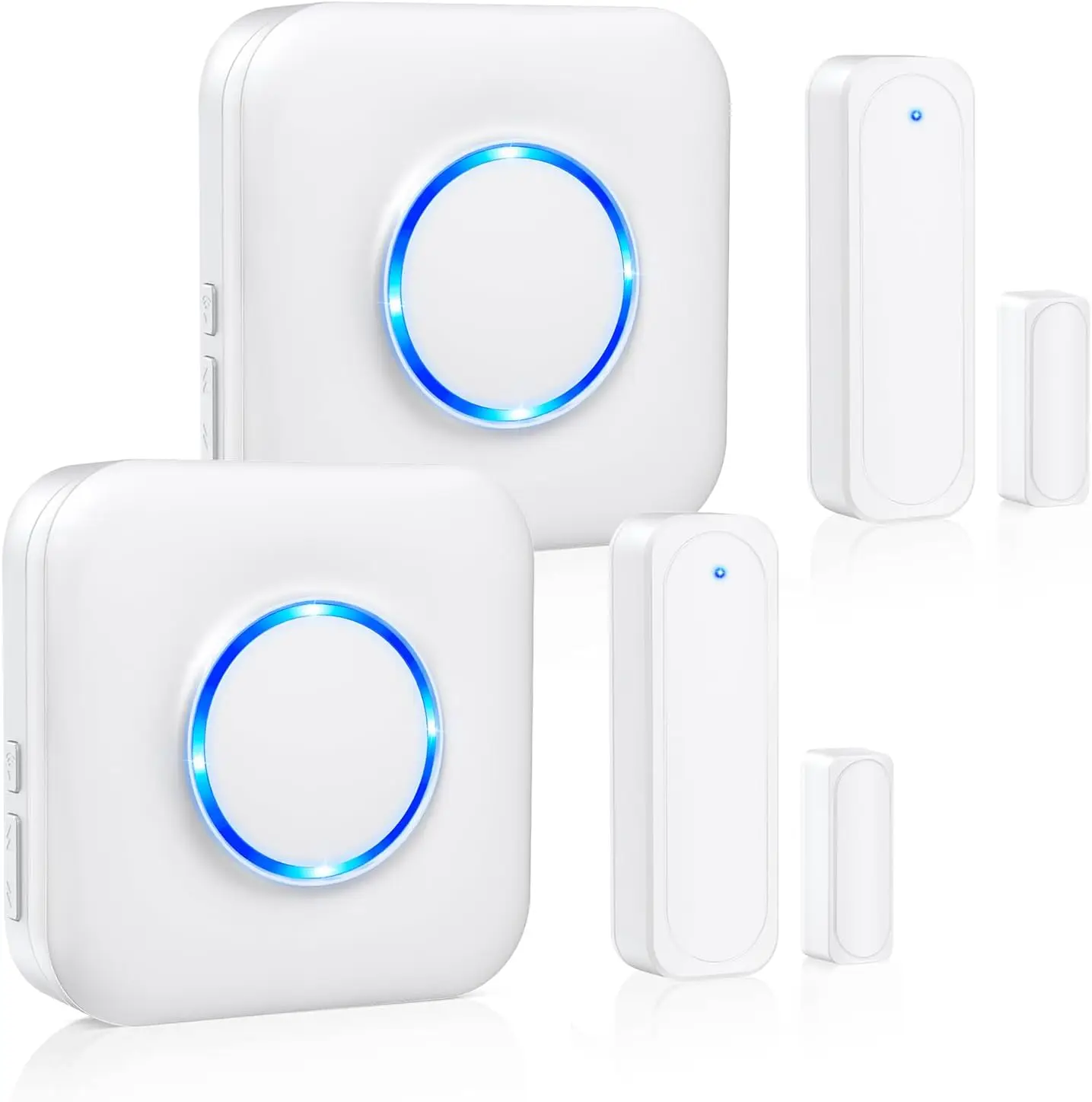 

Беспроводной дверной звонок-сигнализация с радиусом действия 600 футов, 58 мелодиями, 5 уровнями громкости, простая установка (2 приемника и 2 датчика)