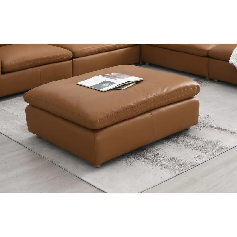 

Top Grain Leather Modular Ottoman for Living Room, Versatile Seating and Storage Solution, Stylish and Durable Design